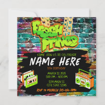 Convite de Aniversário do Fresh Prince de Hip Hop 