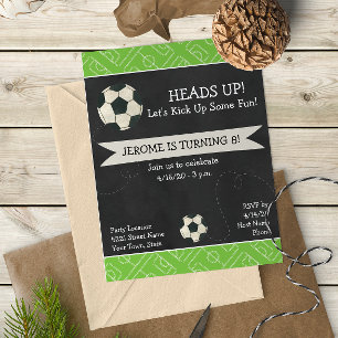 Convite de aniversário do futebol
