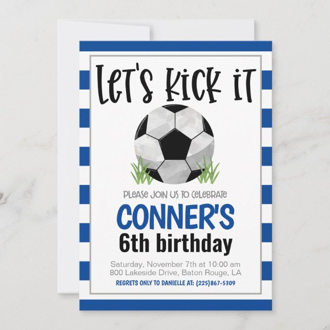 Convite de aniversário do futebol (Frente)