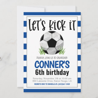 Convite de aniversário do futebol