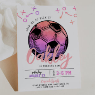 Convite de Aniversário do Futebol Rosa