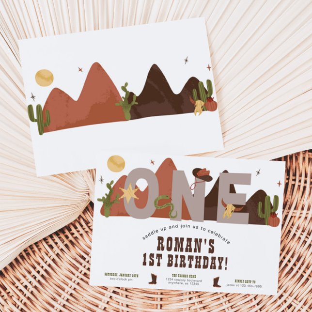 Convite de Aniversário do Garoto do Cowboy Ocident (Criador carregado)