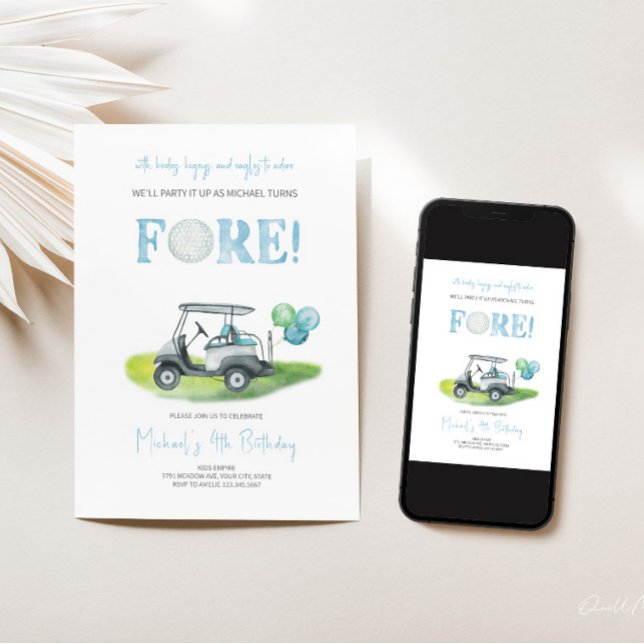 Convite de Aniversário do Garoto Mini Golf (Criador carregado)