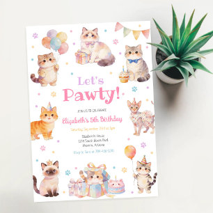 Convite de Aniversário do Gatinho Vamos Festejar