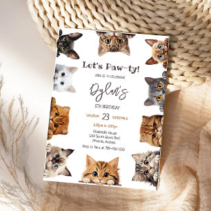 Convite de Aniversário do Gatinho Vamos Festejar