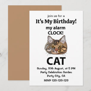 Convite de Aniversário do Gato Malhado 'Gato Enfre