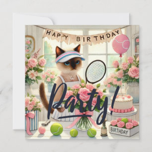 Convite de aniversário do Gato tênis