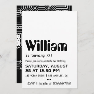 Convite de aniversário do Geek do computador