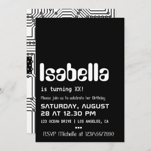 Convite de aniversário do Geek do computador