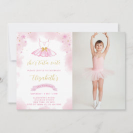 Convite De Aniversário Do Glitter Ballerina Com Fo