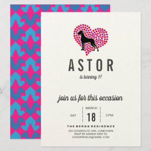 Convite de Aniversário do Great Dane