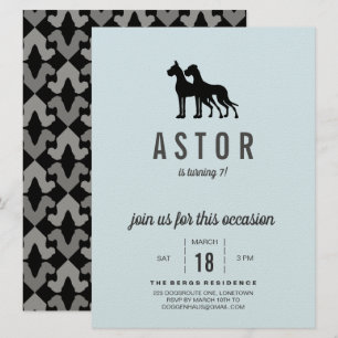 Convite de Aniversário do Great Dane