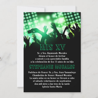 Convite de Aniversário do Green Rock Star Quincean