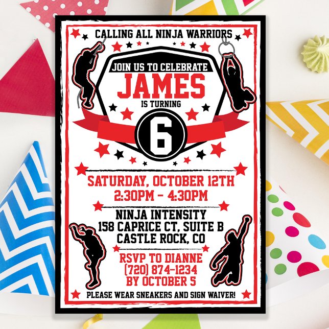 Convite de Aniversário do Guerreiro Ninja / Convit (Criador carregado)