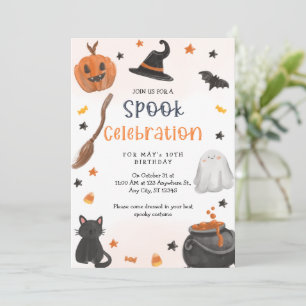 Convite de aniversário do Halloween, aniversário a