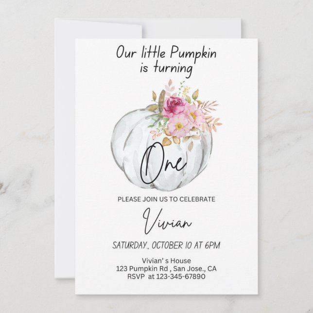 Convite de aniversário do Halloween Pumpkin Convit (Frente)