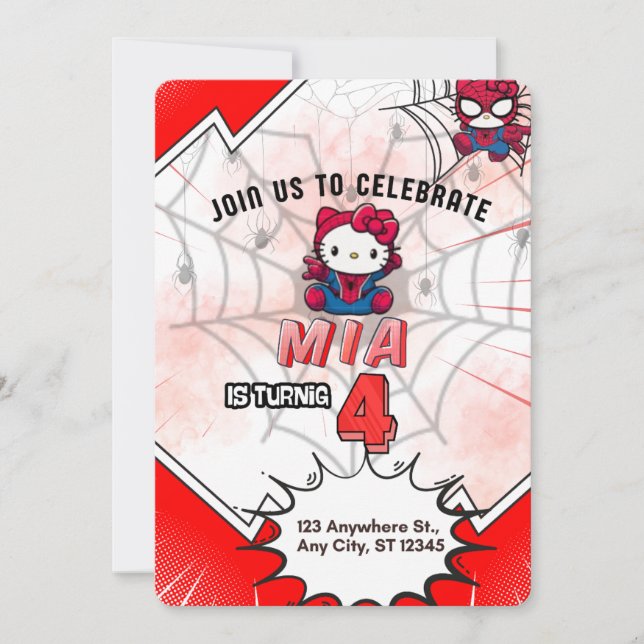 Convite de Aniversário do Homem-Aranha HK (Frente)