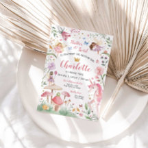 Convite de Aniversário do Jardim das Fadas Encanta