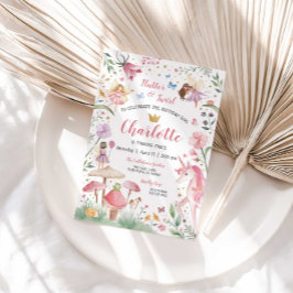 Convite de Aniversário do Jardim das Fadas Encanta