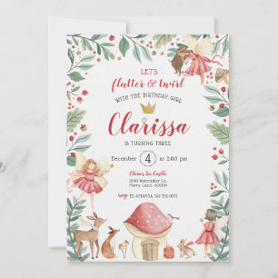 Convite de Aniversário do Jardim das Fadas Encanta