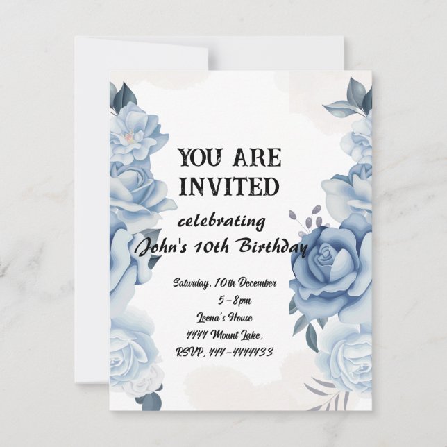 Convite de Aniversário do Jardim Encantado (Frente)