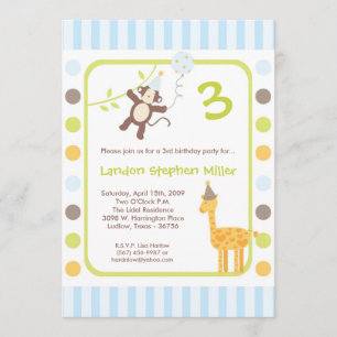 convite de aniversário do jardim zoológico do