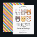 convite de aniversário do Kawaii Cats Kid<br><div class="desc">convite de aniversário do Kawaii Cats Kid</div>