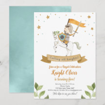 Convite de Aniversário do Knight Royal Medieval Bo