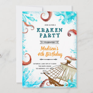 Convite de aniversário do Kraken