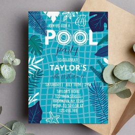 Convite de aniversário do legal Piscina Tropical B