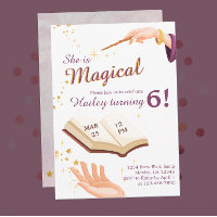 Convite de Aniversário do Magic Wand Girl