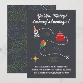 Convite de Aniversário do Mapa do Tesouro, Cartão 