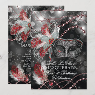 Convite de aniversário do mascarada do carnaval