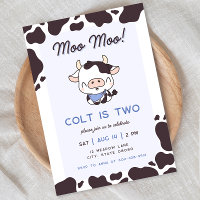 Convite de Aniversário do Menino Azul Santa Vaca