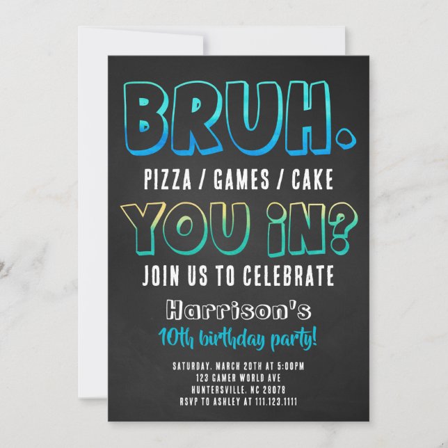 Convite de Aniversário do Menino da Festa de Anive (Frente)