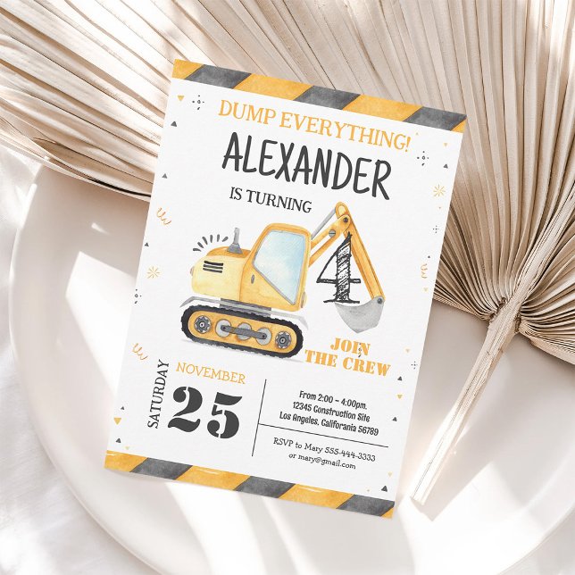 Convite de Aniversário do Menino do Caminhão de Ob (Criador carregado)