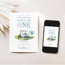 Convite de Aniversário do Menino Golfe Hole-In-One