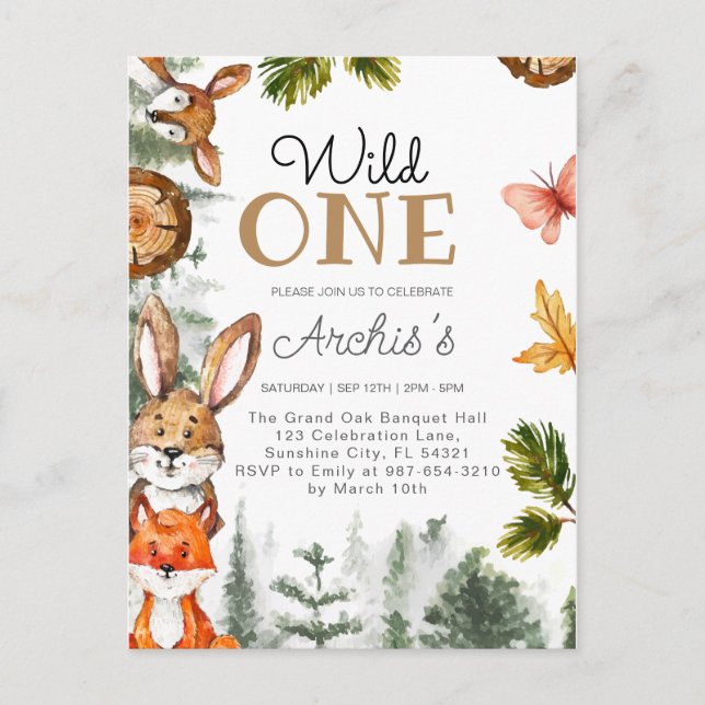 Convite de Aniversário do Menino Selvagem, Convite (Frente)