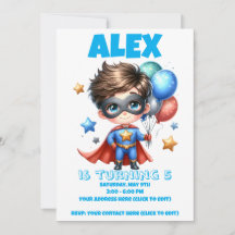 Convite de Aniversário do Menino Super-Herói | Edi