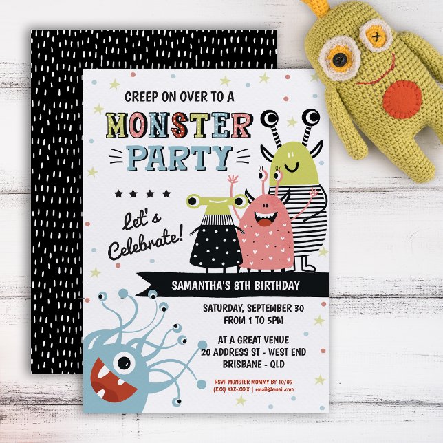 Convite de Aniversário do Monster (Your little one will be in for a monster of a celebration with this creative invitation.)