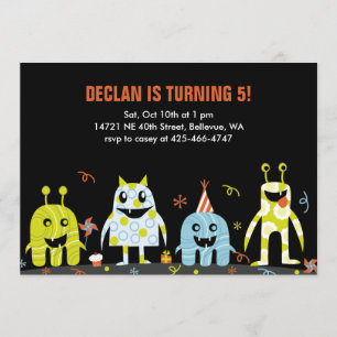 Convite de aniversário do Monster Bash Kid