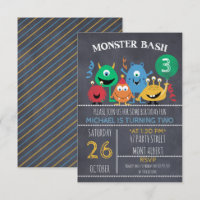 Convite de Aniversário do Monster Bash para Rapaze