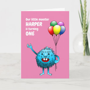Convite de Aniversário do Monstro Azul Fofinho