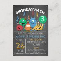 Convite de Aniversário do Monstro de Bash