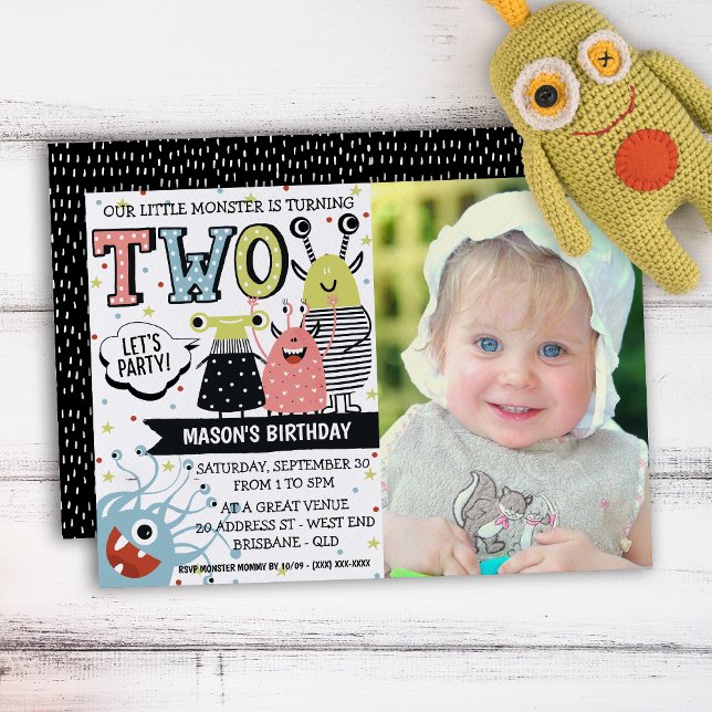Convite de Aniversário do Monstro de Dois Anos (Your little one will be in for a monster of a celebration with this creative invitation.)