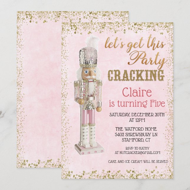 Convite de Aniversário do Noivado de Inverno (Frente/Verso)