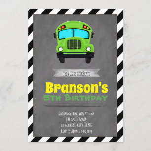 Convite de aniversário do ônibus do divertimento