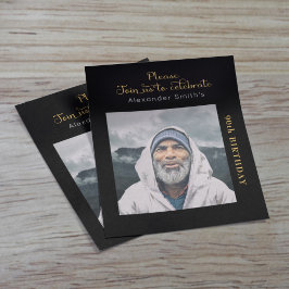 Convite De Aniversário Do Orçamento Preto E Dourad