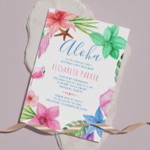 Convite de aniversário do orçamento tropical de ve