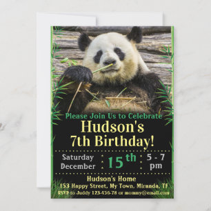 Convite de aniversário do Panda
